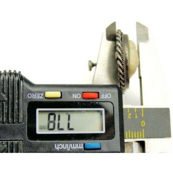 Green & White Cameo Vintage Sterling Silver Screw Back Earrings Patina - Picture 5 of 9